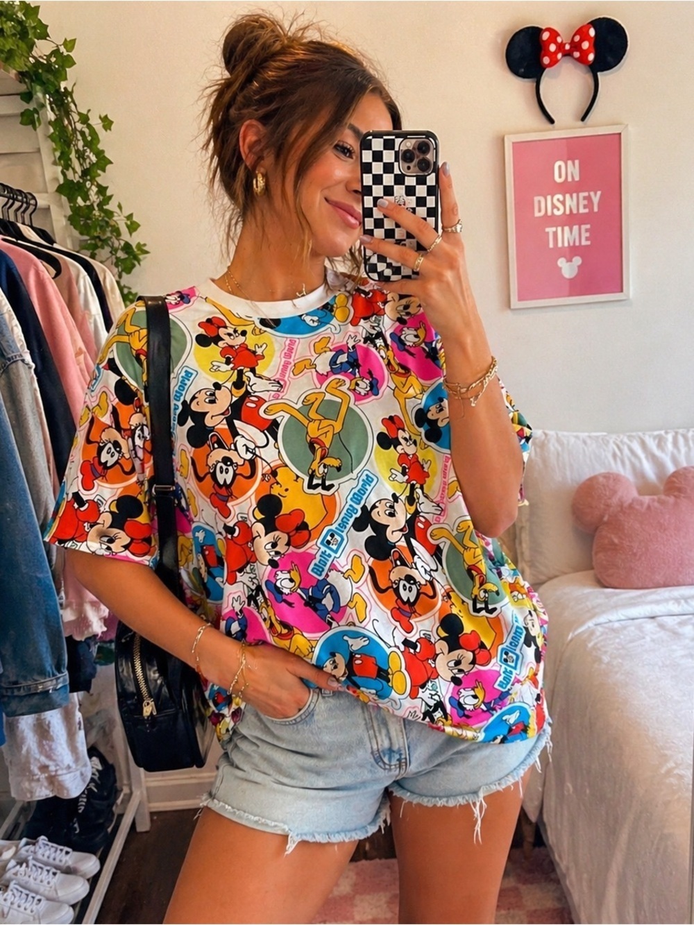 Disney World 50th Vault Mickey & Friends All Over Print Graphic Tee WDW Large